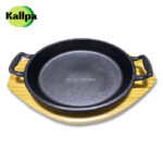 Cazuela kallpa de hierro fundido modelo chavin c/b madera