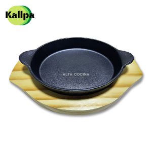 Cazuela Kallpa de Hierro Fundido Modelo Paracas 15 cm C/B Madera