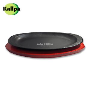 Plato Kallpa de Hierro Fundido Modelo Maras 35 x 16 x 2.5 Cm C/B Madera