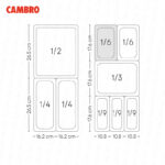 Bandeja cambro de policarbonato color negro 1/6 x 6" 66CW-110 - Imagen 3