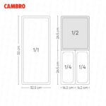Bandeja cambro de policarbonato color negro 1/2 x 2.5" 22CW-110 - Imagen 3