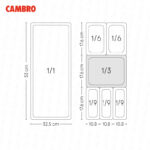 Bandeja cambro de policarbonato color negro 1/3 x 6" 36CW-110 - Imagen 3