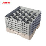 Camrack Cambro 20 Compartimentos para Vasos y Copas con 5 Extensiones Beige 20S958-184