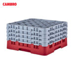 Camrack Cambro 25 Compartimentos para Vasos y Copas con 5 Extensiones Rojo 25S900-163