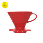 Cono Dripper de Porcelana V60 para Café Color Rojo