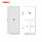 Bandeja cambro de policarbonato alta temperatura 1/1 x 2 1/2" 12HP-150 - Imagen 3