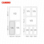 Bandeja cambro de policarbonato gn 1/4 x 4" 44CW-135 - Imagen 3