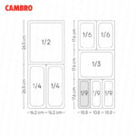 Bandeja cambro de policarbonato color negro 1/9 x 4" 94CW-110 - Imagen 3