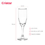 Copa cristar lisa aragon champaña 6 oz./ 174 ml. #5436al24 set x 24 und. - Imagen 2