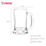 Jarro cristar liso cervecero bruselas 15.25 oz./ 456 ml. #0625al set x 24 und. - Imagen 2
