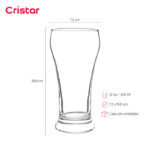 Vaso cristar cervecero liso oporto 12 oz./ 359 ml. #0014al set x 24 und. - Imagen 2