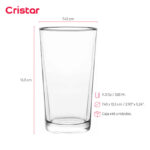 Vaso cristar liso herradura 11.3 oz./ 328 ml. #0124al48 set x 48 und. - Imagen 2