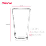Vaso cristar liso herradura 16 oz./ 473 ml. #0378al set x 48 und. - Imagen 2