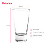 Vaso cristar liso london 16 oz./ 458 ml. #0383al set x 48 und. - Imagen 2