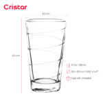Vaso cristar liso spiral bebida 13 oz./ 385 ml. #0617al set x 48 und. - Imagen 2