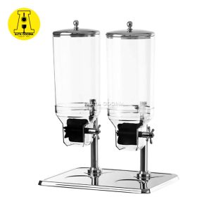 Dispensador De Cereales Dos Tolvas 7.5 Litros Acero Inoxidable Línea Hotelera