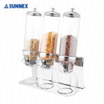 Dispensador sunnex para cereales 3 tubos de 4 lt. U13-1300