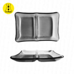 Bandeja de Vidrio Alcosa Dúo Rectangular 25 x 17 cm Negro