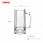 Chop cambro para cerveza de policarbonato 16 oz. /473 ml. transparente BWB16CW-135 - Imagen 2