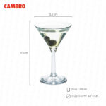 Copa cambro martini de policarbonato 10 oz. /295 ml. transparente BWM10CW-135 - Imagen 3