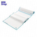 Rollo Roll Drap de 8 Paños Copas y Cubiertos Blanco/ Celeste 100% Algodón