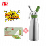 Sifón isi Eco green 1.0 lt. + cargas de óxido nitroso (N₂O) 24 und