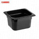 Bandeja cambro de policarbonato color negro 1/6 x 4" 64CW-110