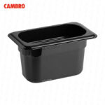 Bandeja cambro de policarbonato color negro 1/9 x 4" 94CW-110