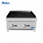 Parrilla atosa a gas con piedra volcánica de 61 cm ATCB-24