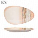 Fuente pioli ovalada triangular terra de 37 cm 11TT36